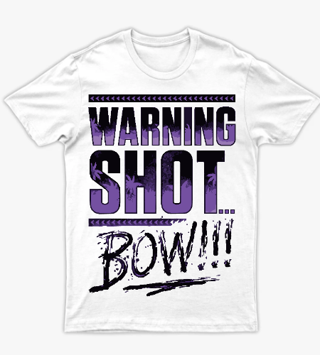 تيشرت "ذا أوسوز - طلقة تحذيرية WARNING SHOT" | ملابس مصارعة جرافيك ستريت وير أبيض كاجوال - أمامي