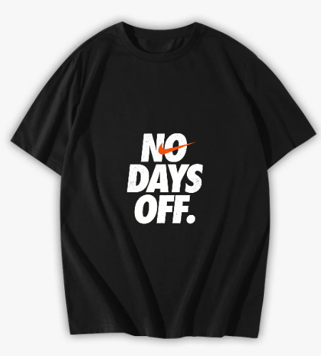 تيشرت"NO DAYS OFF - أمامي