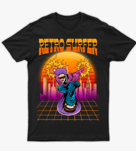 🏄‍♂️ RETRO SURFER — Ride the 80s Vibe 🌅 - أمامي