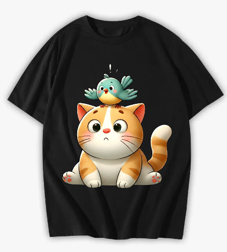 Cat and bird - أمامي